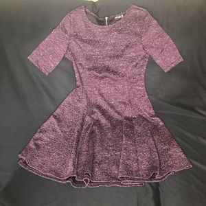 Popular Basics-Womens Purple Fit and Flare Stretch